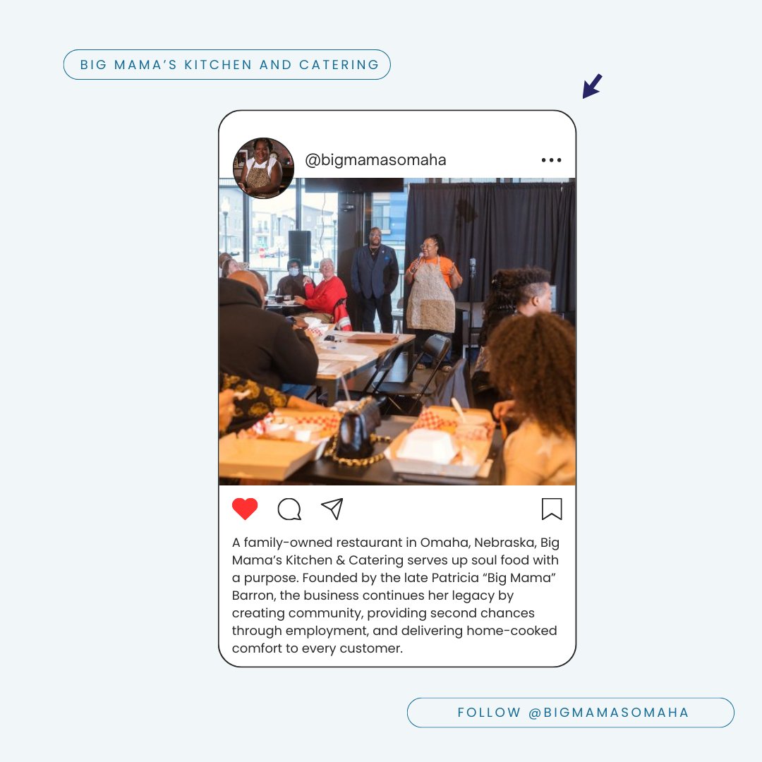 Small Business for America’s Future (@smallbizfuture) on Twitter photo We're highlighting 3 powerful small businesses for #SmallBusinessWeek — next up: Big Mama’s Kitchen & Catering in Omaha. 🍽️ A soul food gem carrying on Big Mama’s legacy of great food + community impact. 👉 <a href="/bigmamasomaha/">Big Mama's Omaha NE</a> #SupportLocal We're highlighting 3 powerful small businesses for #SmallBusinessWeek — next up: Big Mama’s Kitchen & Catering in Omaha. 🍽️ A soul food gem carrying on Big Mama’s legacy of great food + community impact. 👉 <a href="/bigmamasomaha/">Big Mama's Omaha NE</a> #SupportLocal