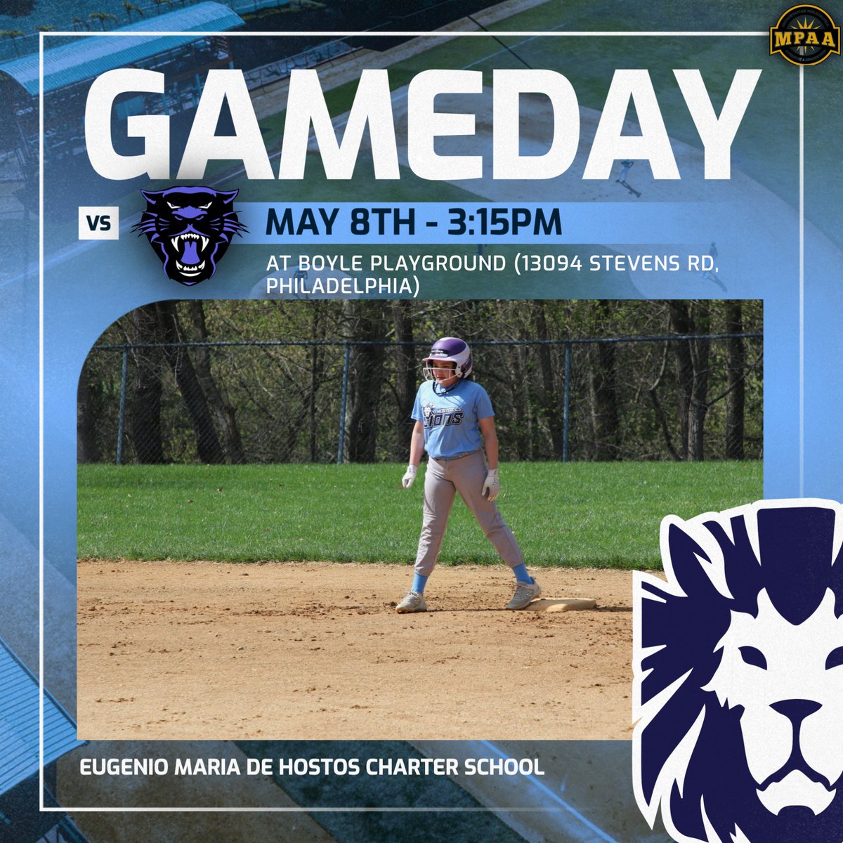Gameday!!

Hostos CS vs MaST I (Softball) at Boyle Playground - 3:15PM

Hostos CS vs MaST I (Baseball) at Parkwood Youth Athletics - 3:15PM 

#GoLIONS <a href="/mpaasports/">MPAA Sports</a>