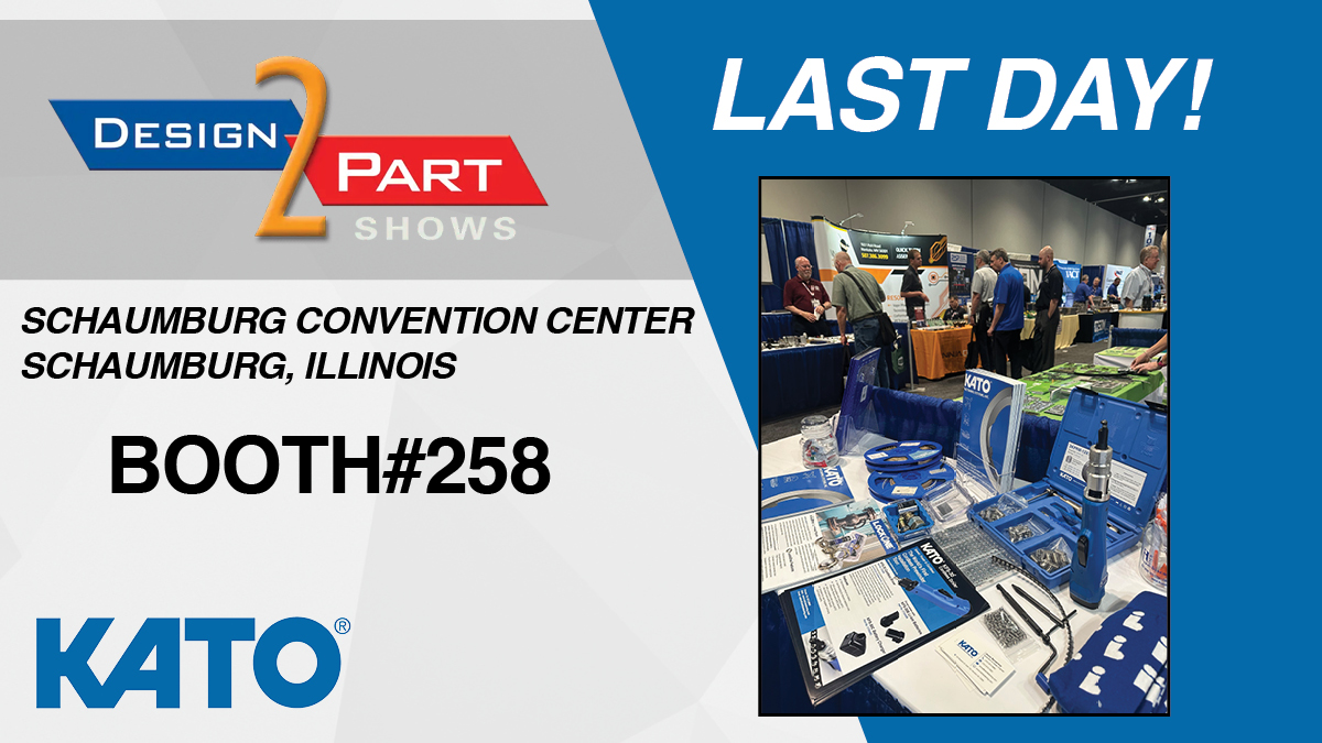 🚨 LAST DAY! <a href="/Design2Part/">Design-2-Part Shows</a> Show [Booth #258] in Schaumburg, Illinois. Discover the benefits of KATO #Tangless inserts no tang, no trouble! Just cost savings! Come see us before the show closes 👋🔗shorturl.at/4LSn9 🔩#fasteners ✈️#aerospace 🏭#manufacturing