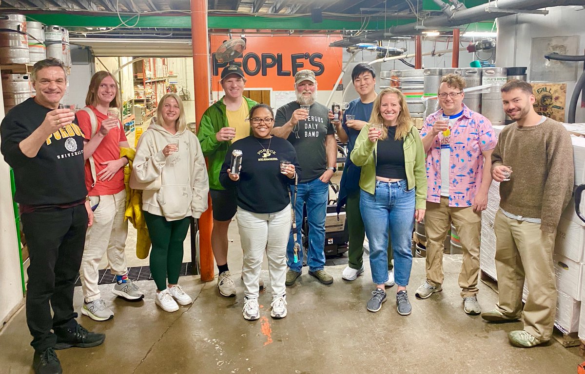 Purdue Food Science (@purduefoodsci) on Twitter photo Students in FS 383 Fermented Beverage Products capped off the semester with a tour of <a href="/PeoplesBrew/">People's Brewing Co.</a> in downtown Lafayette. Thank you to Chris and Steph for your hospitality. Cheers! Students in FS 383 Fermented Beverage Products capped off the semester with a tour of <a href="/PeoplesBrew/">People's Brewing Co.</a> in downtown Lafayette. Thank you to Chris and Steph for your hospitality. Cheers!
