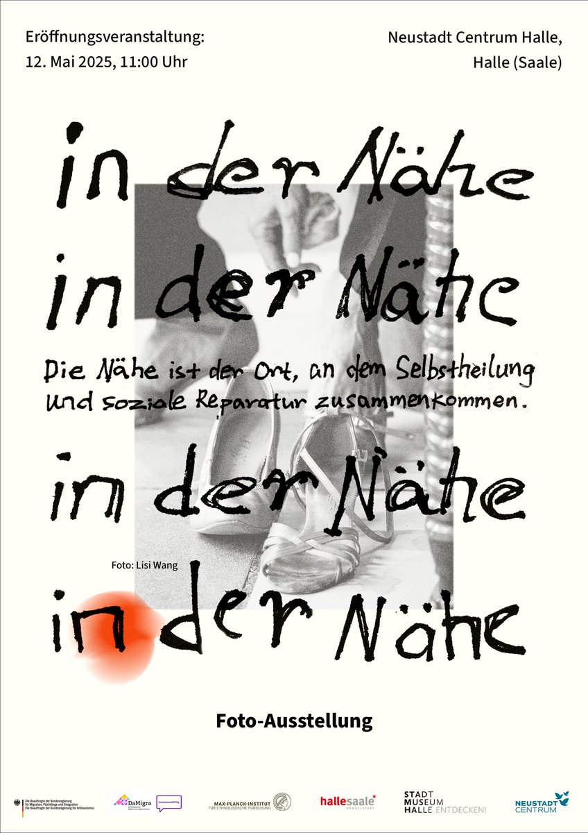 Ausstellungseröffnung 12. Mai, 11 Uhr
Die Fotoausstellung des MPI „in der Nähe“ geht der Frage nach, wie der genaue Blick in die Nachbarschaft dazu beitragen kann, sich selbst und andere besser zu verstehen.
Neustadt Centrum Halle, Neustädter Passage 17D, 12. Mai  – 7. Juni