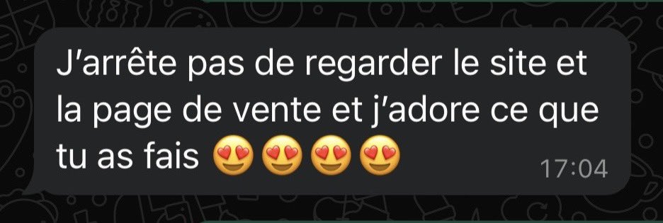 C’est pour ce genre de message que j’aime tellement mon métier ☺️
