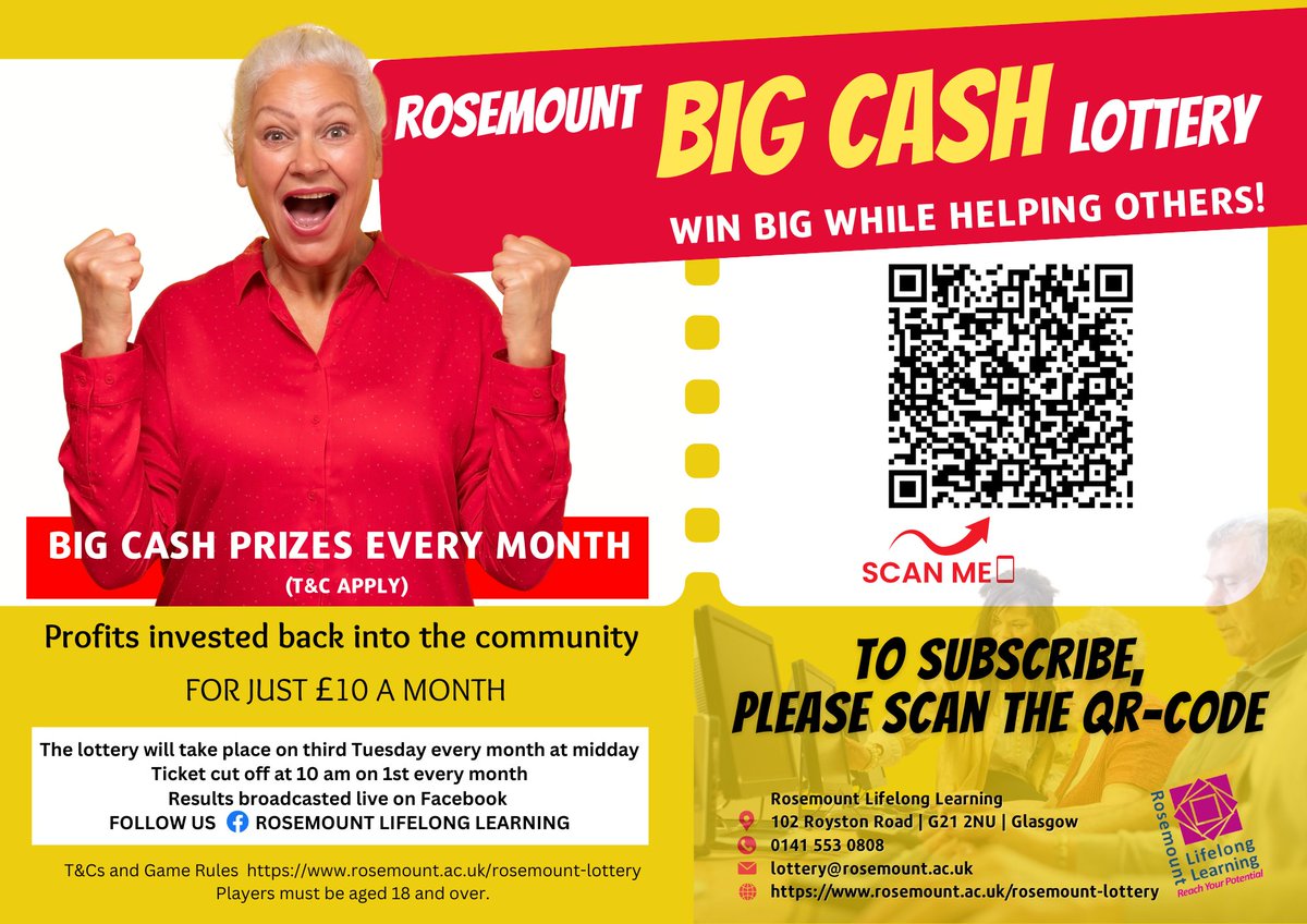 Join our lottery for a chance to win while supporting great community causes. 💙
Take a Chance, Make a Difference!
📌 Subscribe by clicking the link forms.office.com/e/vixLk5S2Gi or scanning the QR code below.
Join today and be part of something meaningful! 🥰