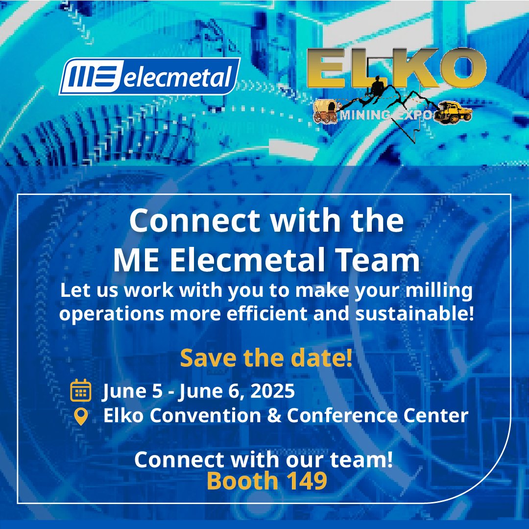 ⏳ Only 1 month to go!
Join ME Elecmetal at the #ElkoMiningExpo on June 5–6 at Booth 149!
Explore innovation, connect with experts, and learn what’s next in mining.
Details here 👉 usa.me-elecmetal.com/en-us/events/2…
#MEElecmetal #Mining #Elko #MiningEvents