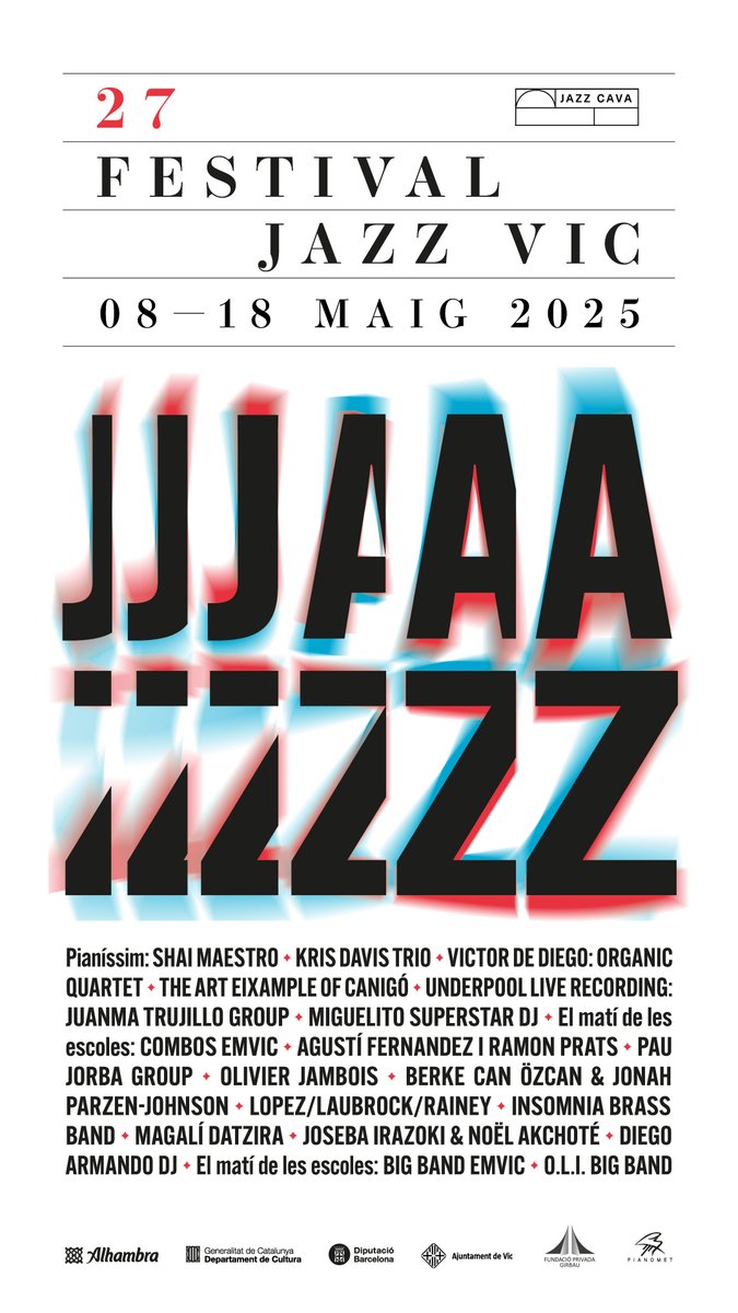 En marxa el 27è Festival Jazz Vic. Del 8 al 18 de maig.  Tota la informació i programació a: festivaljazzvic.cat