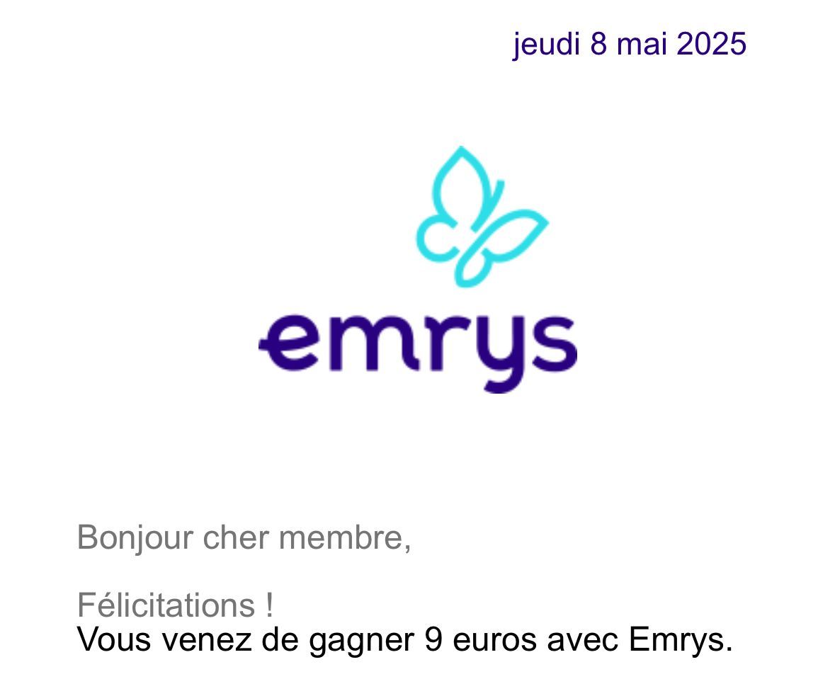 Ce matin, je travaillais quand soudain BIM, 9€ sont arrivés dans ma cagnotte pour faire les courses !