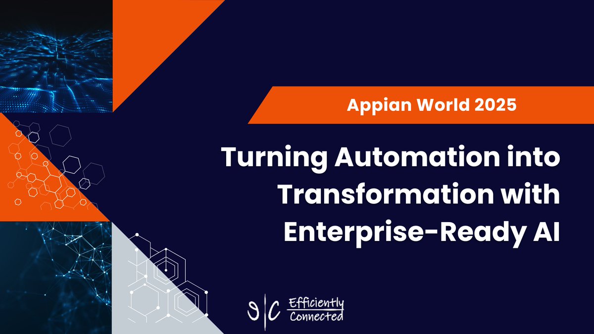 Efficiently Connected (@eff_connected) on Twitter photo āAI isnāt just added on. Itās built ināwith governance, context & real-world use cases.ā
From GenAI agents to Appian Composer, #AppianWorld2025 showed what enterprise-ready AI looks like.
efficientlyconnected.com/turning-automaā¦
#EnterpriseAI #LowCode #DigitalTransformation #ProcessAutomation āAI isnāt just added on. Itās built ināwith governance, context & real-world use cases.ā
From GenAI agents to Appian Composer, #AppianWorld2025 showed what enterprise-ready AI looks like.
efficientlyconnected.com/turning-automaā¦
#EnterpriseAI #LowCode #DigitalTransformation #ProcessAutomation