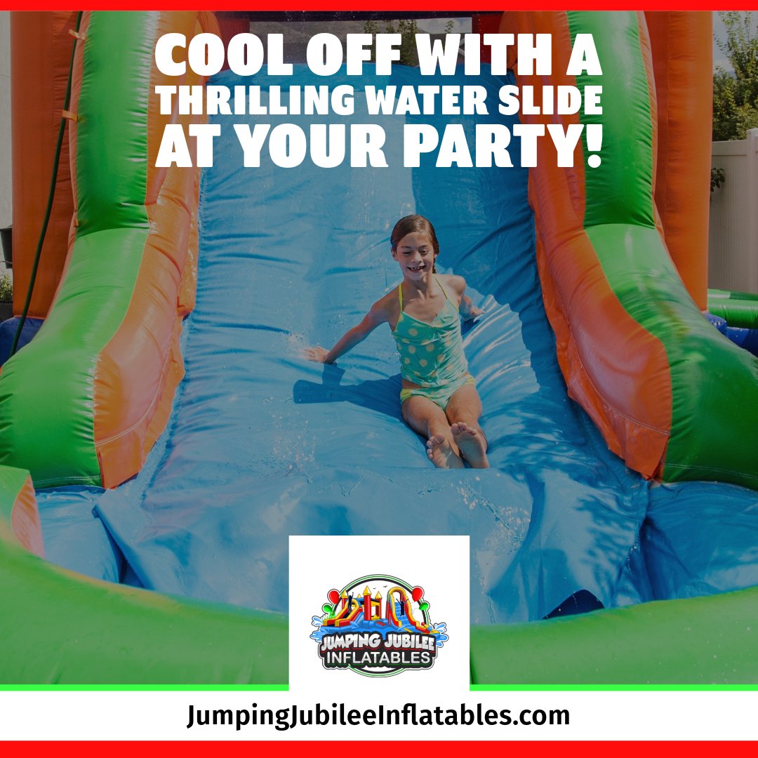 's tweet image. 🎉 Cool off with a thrilling water slide at your party!

The Best Inflatable Rentals in Daphne: jumpingjubileeinflatables.com

🌊 Safe and splashy fun for all ages.

#WaterSlide #SummerParty #InflatableWaterSlides #SplashyFun #Thrilling