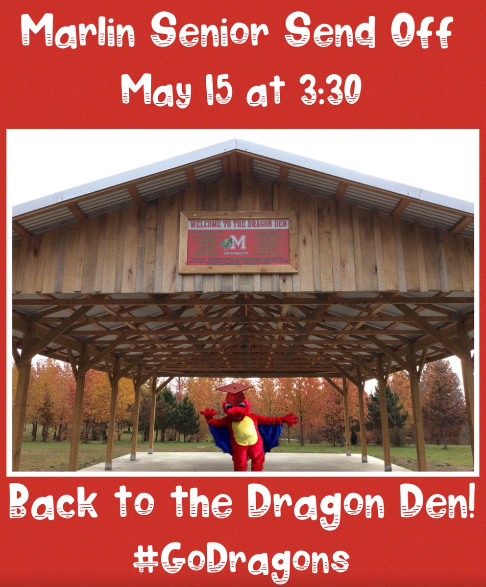 Don’t forget! We can’t wait to see you next Thursday! 
(Be at Marlin at 3:15 and park in the lot.)
#GoDragons