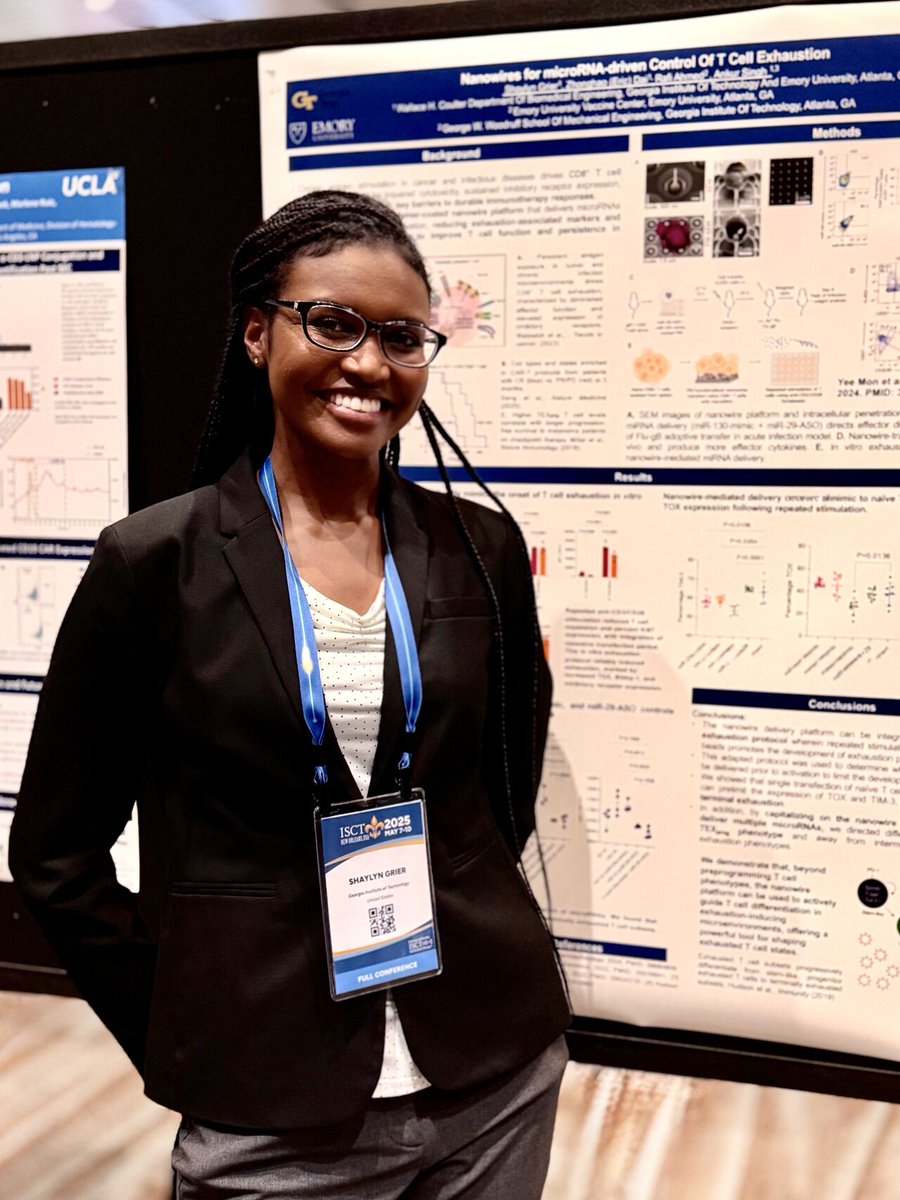 Cell Manufacturing Technologies (@cmat_erc) on Twitter photo Repost from <a href="/Dr_ASingh/">Ankur Singh</a>: CMaT trainee and <a href="/ibbgatech/">Institute for Bioengineering and Bioscience @ GT</a> Ph.D. student Shaylyn Grier gave a fantastic presentation today on using engineered nanotechnology to modulate T cells at #ISCT2025! <a href="/ISCTglobal/">ISCT</a> Repost from <a href="/Dr_ASingh/">Ankur Singh</a>: CMaT trainee and <a href="/ibbgatech/">Institute for Bioengineering and Bioscience @ GT</a> Ph.D. student Shaylyn Grier gave a fantastic presentation today on using engineered nanotechnology to modulate T cells at #ISCT2025! <a href="/ISCTglobal/">ISCT</a>