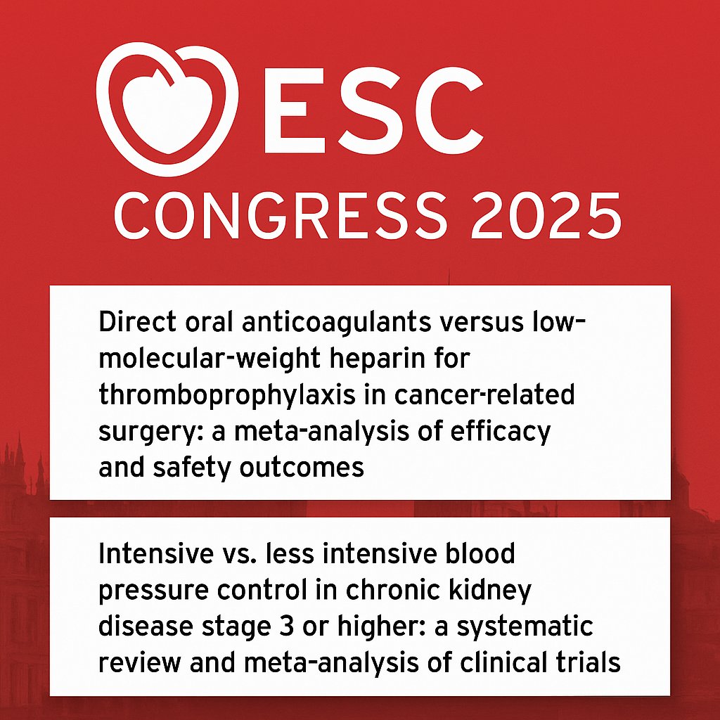 DastjerdiParham's tweet image. 🌟 I’m incredibly happy and thrilled to announce that two of our team’s abstracts, which I had the privilege to contribute to, have been accepted for moderated poster presentations at ESC Congress 2025 in Madrid, Spain! 🇪🇸🫀