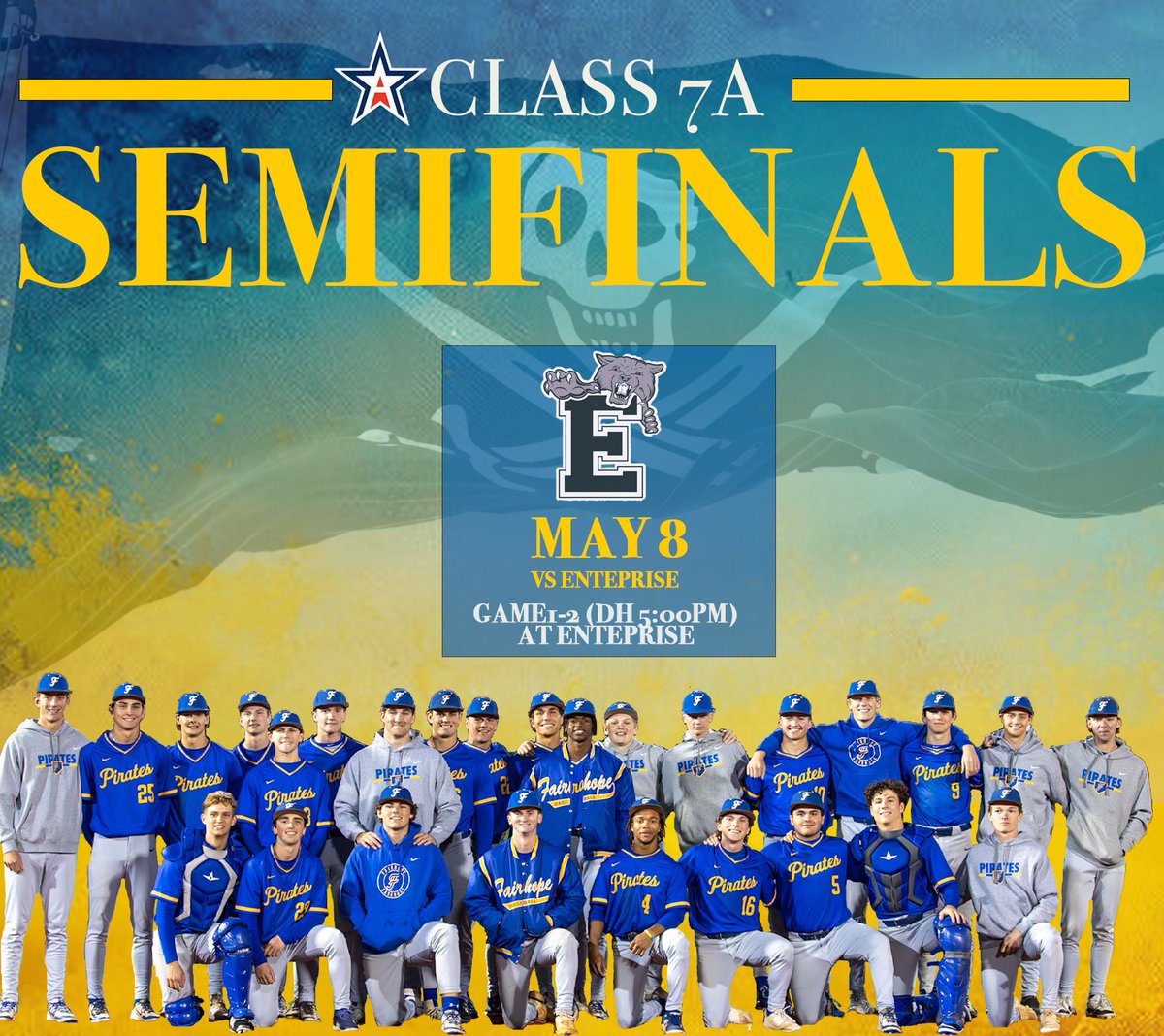 Final four starts today!

🆚Enterprise
⌚️5:00 PM (DH)
📍Enterprise

#GoPirates🏴‍☠️