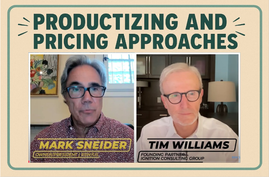 Is the era of hourly billing over? RSW/US CEO Mark Sneider talks w/ Ignition Consulting Group Founder Tim Williams: deliverable-based pricing to bundled offerings, focusing on how to improve profit margins &amp; align client relationships.

👉 Watch here: youtu.be/aQsEBpQAOwo?si…