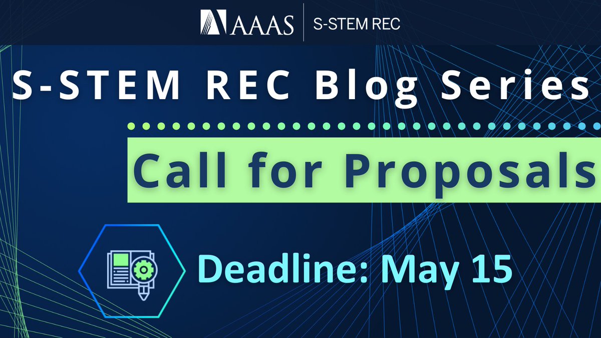 One week left to submit your proposal for the S-STEM REC blog series by May 15! This year's theme is Cultivating Supportive Scholar Pathways: airtable.com/appeKccYyHwLIv…