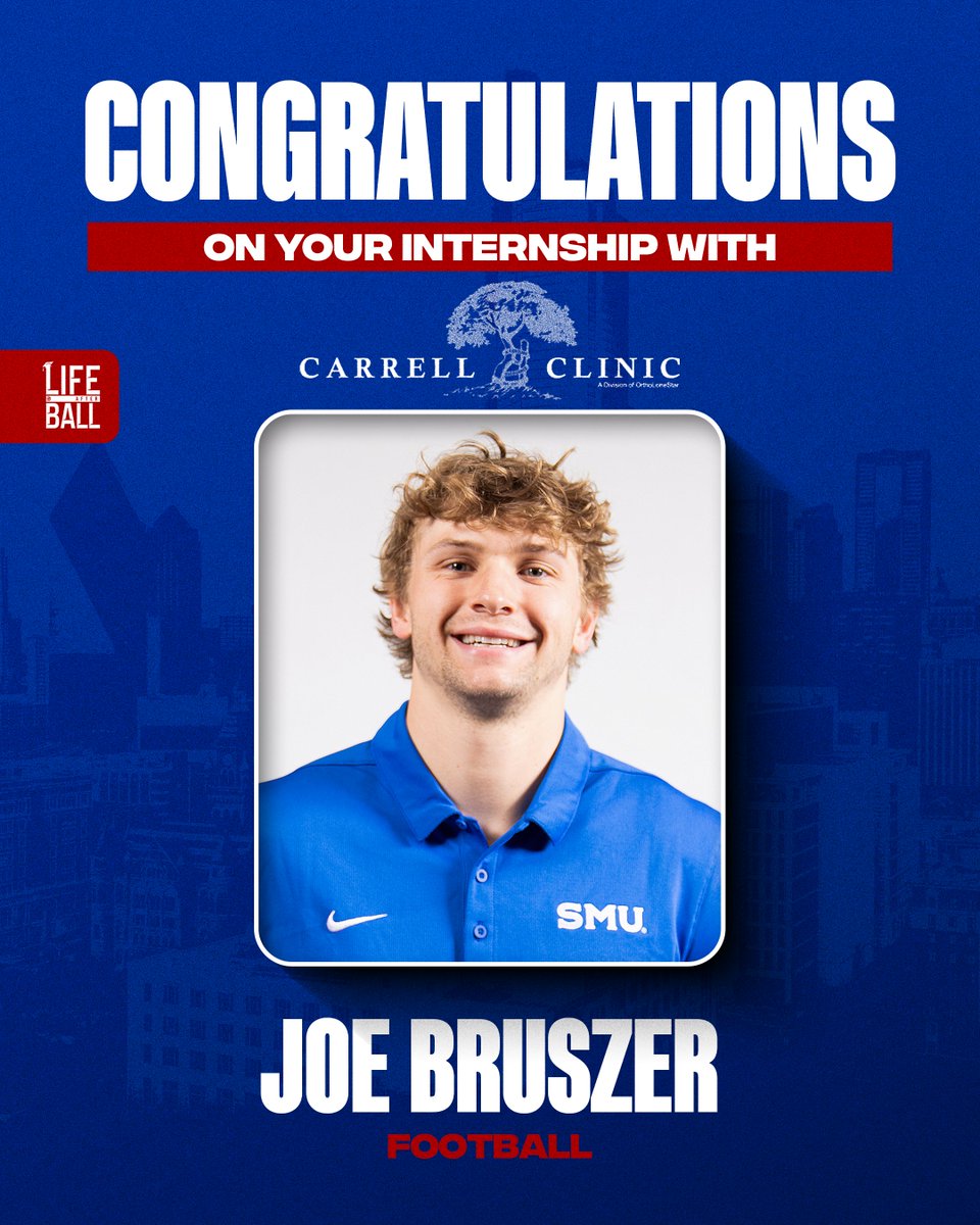 Life After Ball (@lifeafterball_) on Twitter photo CongratulationsĀ to Joe Bruszer on your internship with <a href="/carrellclinic_/">W.B. Carrell Clinic</a>! #LifeAfterBall #Internship <a href="/SMUFB/">SMU Football</a> <a href="/SMUMustangs/">SMU Athletics</a> CongratulationsĀ to Joe Bruszer on your internship with <a href="/carrellclinic_/">W.B. Carrell Clinic</a>! #LifeAfterBall #Internship <a href="/SMUFB/">SMU Football</a> <a href="/SMUMustangs/">SMU Athletics</a>