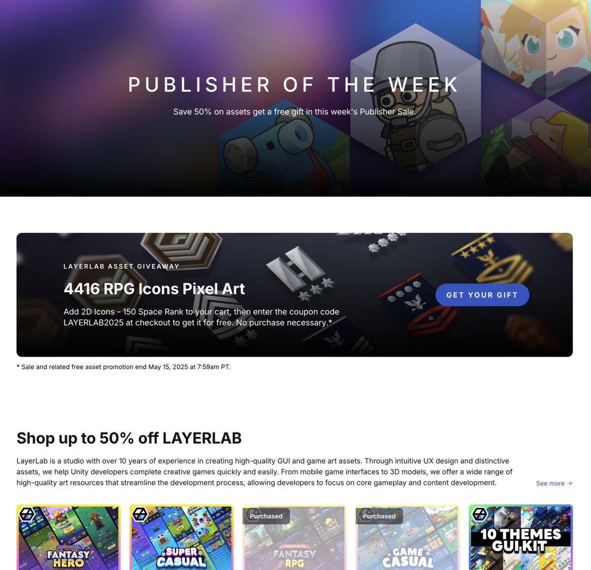 LayerLabGames's tweet image. Asset Store’s Publisher of the Week! 🎉 
All Layer Lab assets are now
50% OFF — one week only! 

🗓️ May 8–15 (PST)
💥 2D &amp;amp; 3D game art assets
👉 assetstore.unity.com/publisher-sale

#UnityAssetStore #GameDev #2DArt #3DArt #UI #LayerLab