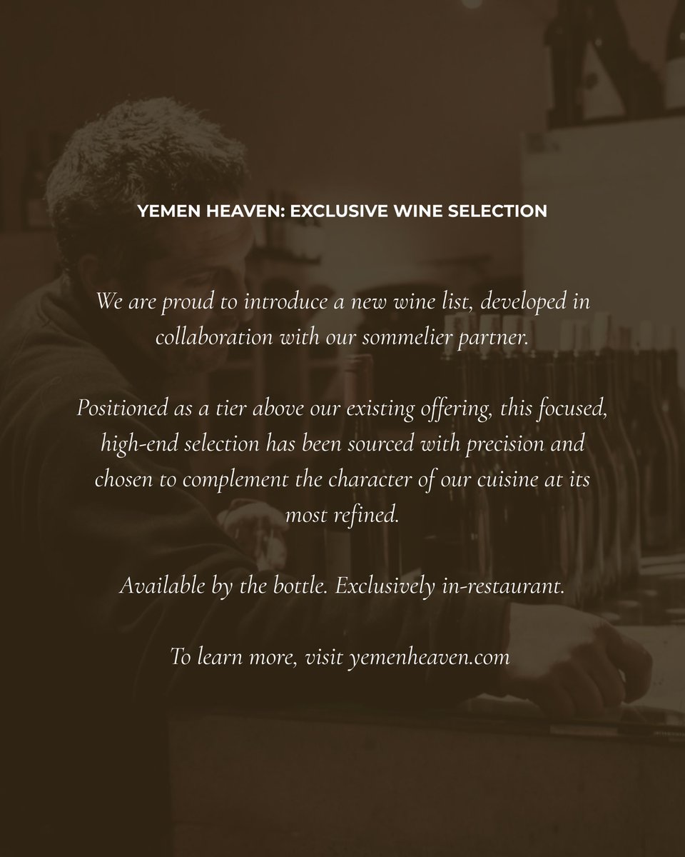 YEMENHEAVEN's tweet photo. New exclusive wine selection now available at YEMEN HEAVEN. https://t.co/CKibCYfI0r