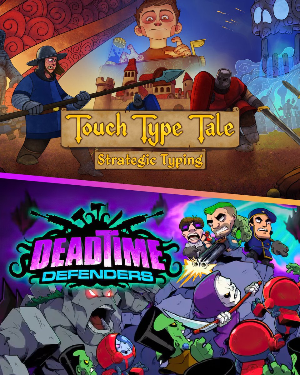 Some welcomely unique approaches to their genres are FREE this week! 

🪙 Looter shooter meets classic side-scrolling run-n'-gun in Deadtime Defenders. 
⌨️ RTS meets...typing in Touch Type Tale.

Grab them both now! epic.gm/free-games