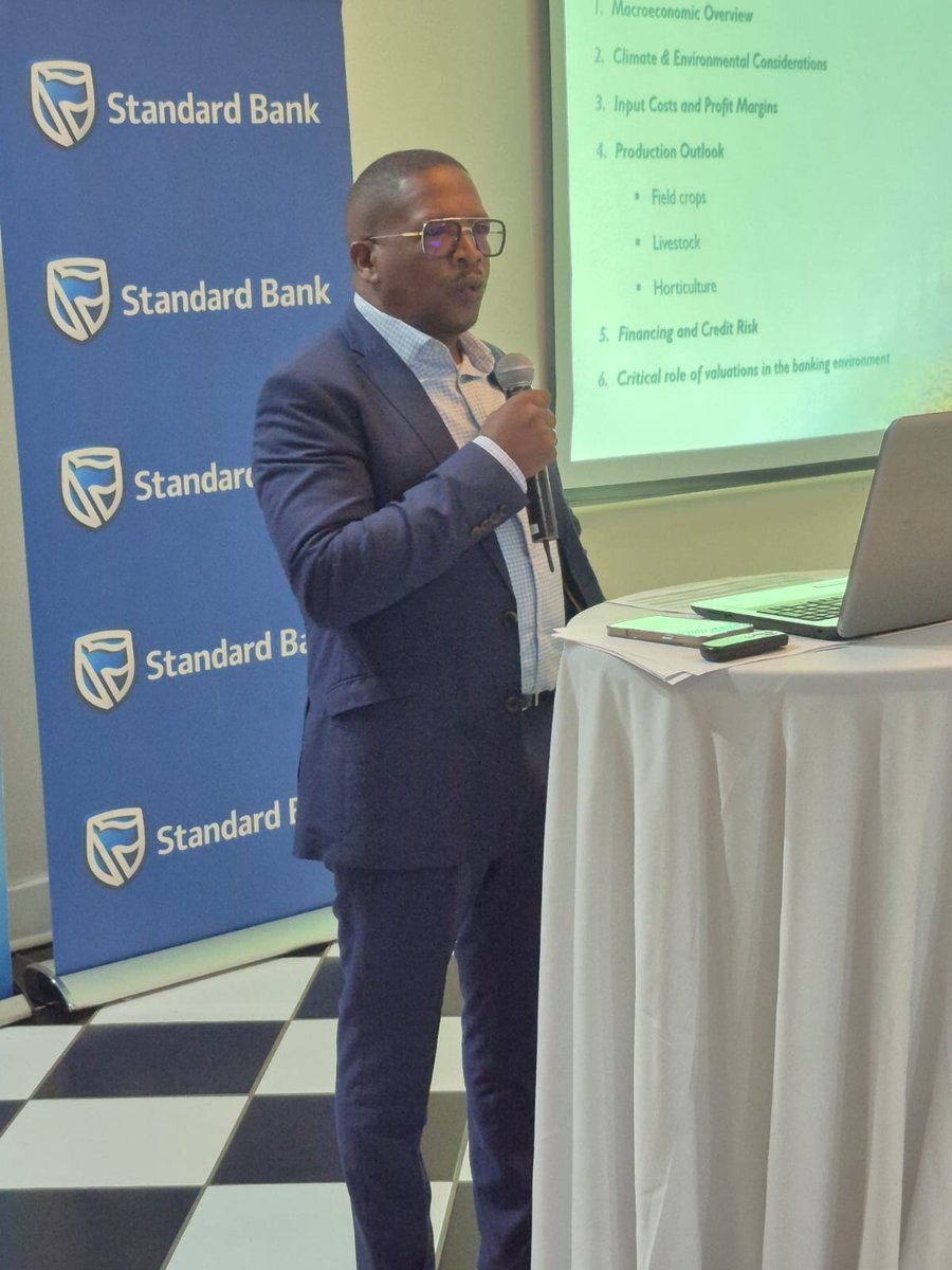 South African Institute of Valuers (@sa_valuers) on Twitter photo Sakhumzi May, Chief Agricultural Economist at Land Bank, joined us at National Seminar to share insights on RSA’s agri sector:
"Improved La Niña rainfall has boosted planting & crop growth in key grain regions " he says🌾.🌧️
#AgriEconomy #SAIV Sakhumzi May, Chief Agricultural Economist at Land Bank, joined us at National Seminar to share insights on RSA’s agri sector:
"Improved La Niña rainfall has boosted planting & crop growth in key grain regions " he says🌾.🌧️
#AgriEconomy #SAIV