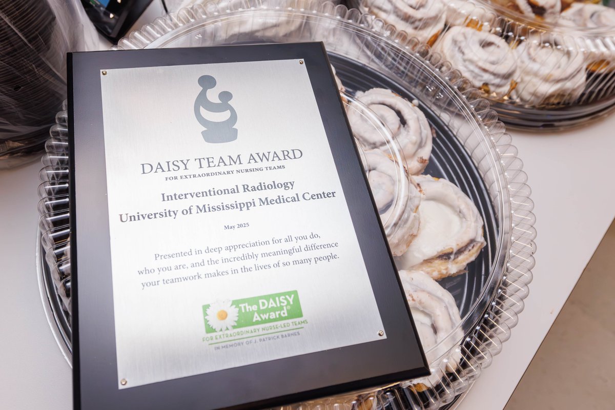 Rich Duszak, MD (@richduszak) on Twitter photo Huge kudos to the <a href="/UMMCnews/">The University of Mississippi Medical Center</a> IR team for DAISY Foundation recognition for extraordinary care. Only 1 team across the hospital receives this award each year. It takes a village to get to this level, and it's an honor every day to work with such talented and committed colleagues! Huge kudos to the <a href="/UMMCnews/">The University of Mississippi Medical Center</a> IR team for DAISY Foundation recognition for extraordinary care. Only 1 team across the hospital receives this award each year. It takes a village to get to this level, and it's an honor every day to work with such talented and committed colleagues!