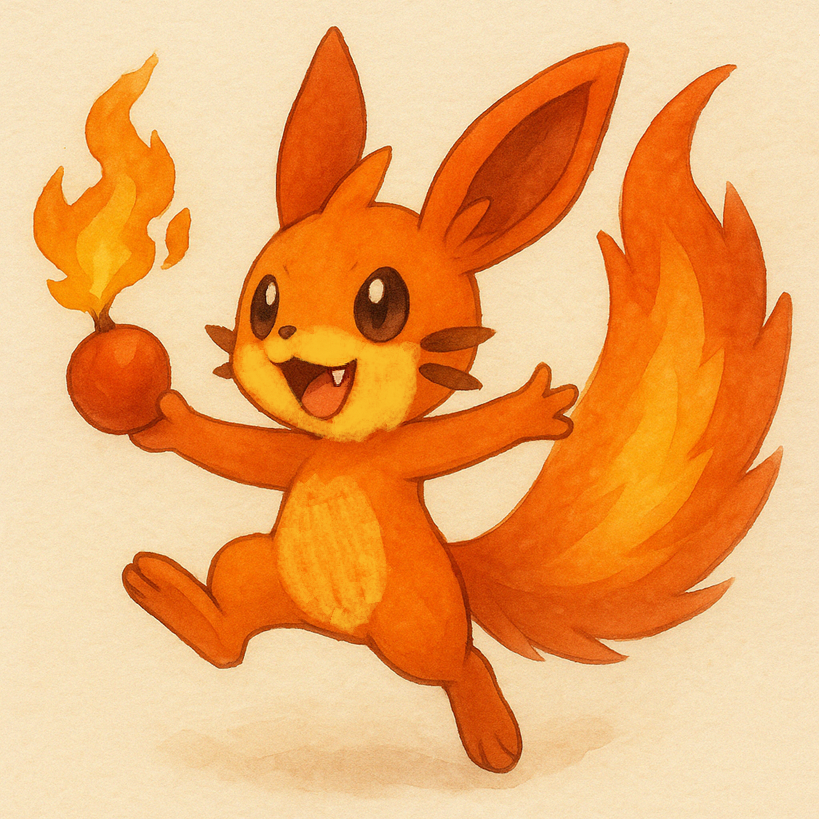 Pokemon_Spirit_'s tweet photo. 🇫🇷Féecureuil, Pokémon Noigrumier.
Type : Feu
Taille : 0,6m
Poids : 11kg
Féecureuil est malicieux mais plutôt timide. Il aime manger des noigrumes grillées dont il se sert comme arme au besoin. #fangame #rpgmakerxp #fakemon #Pokemonesprit #jeu #romhack #dsgame https://t.co/1NQbfOi8Sz