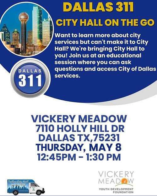 Únase a nosotros hoy 12:45- 1:30 en una sesión educativa donde podrá hacer preguntas y acceder a los servicios de la ciudad de Dallas.