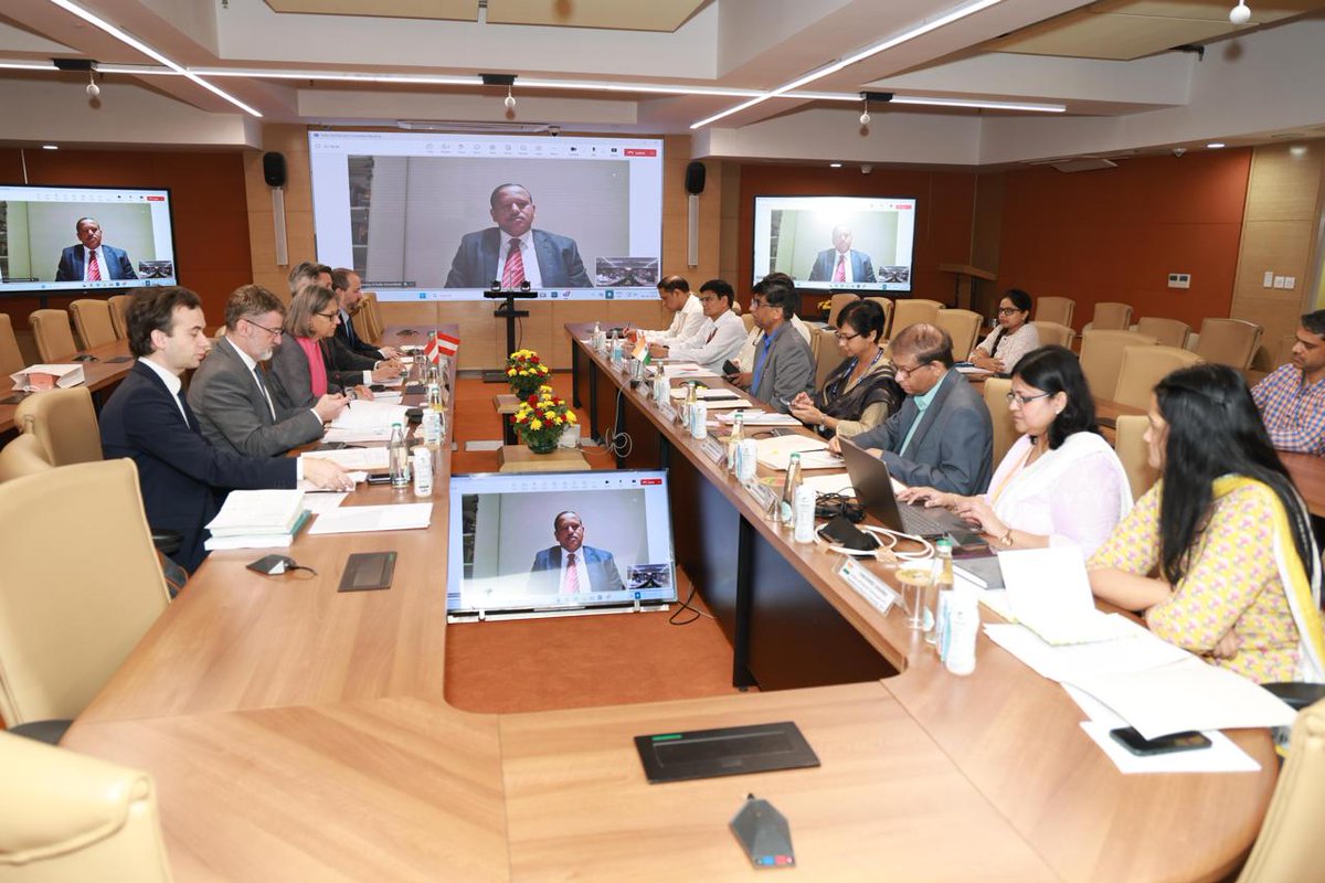 Abhay Karandikar (@karandi65) on Twitter photo It was great to co-chair the Meeting of the India Austria Joint Committee on S&T Cooperation along with H.E. Katharina Wieser <a href="/AmbWieserIndia/">Katharina Wieser</a>, Austrian Ambassador to India <a href="/AustriainIndia/">Austrian Embassy New Delhi</a> today. We discussed ways of enhancing S&T cooperation between the two countries. It was great to co-chair the Meeting of the India Austria Joint Committee on S&T Cooperation along with H.E. Katharina Wieser <a href="/AmbWieserIndia/">Katharina Wieser</a>, Austrian Ambassador to India <a href="/AustriainIndia/">Austrian Embassy New Delhi</a> today. We discussed ways of enhancing S&T cooperation between the two countries.