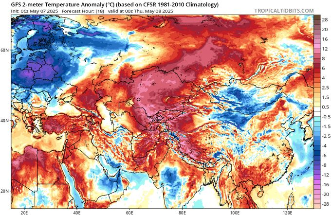 SE ASIA HEAT WAVE

Fierce heat also in Indonesia (up to 37C in Borneo an >Sulawesi), Vietnam and Singapore (minimums up to 29/30C), Thailand (mins up to 30C, heat indexes >50C), India (almost 38C in the Lakshadweep Islands)

The weekend will be terrible in Thailand:THIs up to 55C