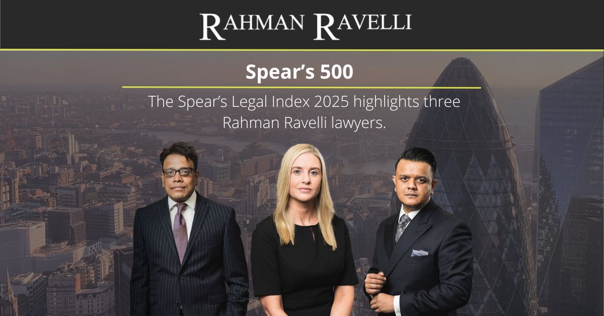 RahmanRavelli's tweet photo. Three Rahman Ravelli lawyers have been highlighted in the Spear’s Legal Index 2025.
https://t.co/7Oh5OOp8JT https://t.co/770OOyTUsL