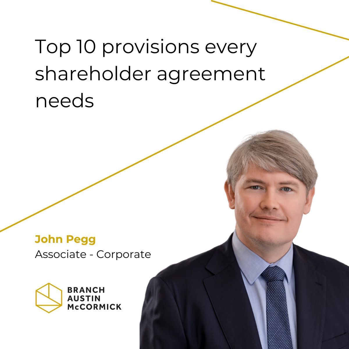 This week, John Pegg in our Corporate team has shared the top 10 provisions every shareholder agreement should include, which are essential for protecting the interests of shareholders in a company: branchaustinmccormick.com/top-10-provisi… 

#Top10LegalBusinessTips #ShareholderAgreements #BAM