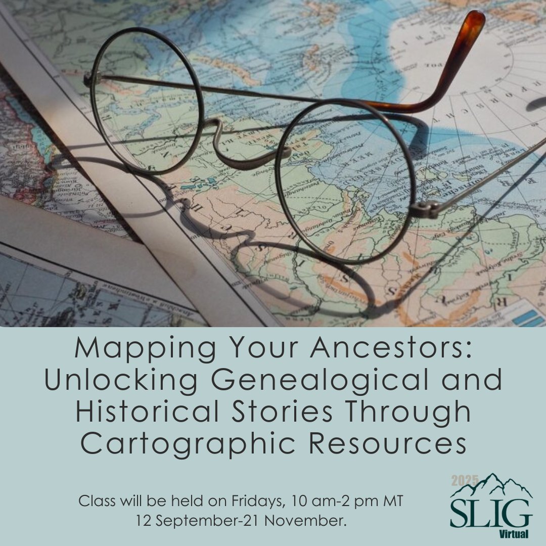 What stories do maps tell about your ancestors? Join Mapping Your Ancestors, a 10-week course exploring genealogy through cartographic tools. Sept 12–Nov 21 | Fridays, 10 AM–2 PM MT. Registration opens May 17 at 12 PM MT!

academy.ugagenealogy.org/courses/mappin…