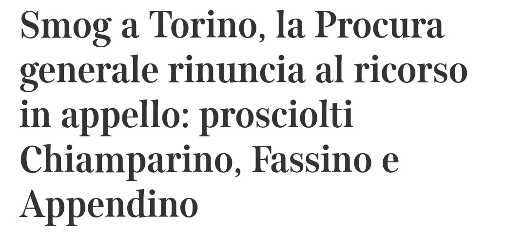 Con la rinuncia all'appello da parte della Procura generale di Torino cade definitivamente un'ipotesi di reato che fin dall'inizio appariva palesemente infondata. Peraltro già in sede istruttoria avevo ampiamente dimostrato quante misure di tutela ambientale la mia