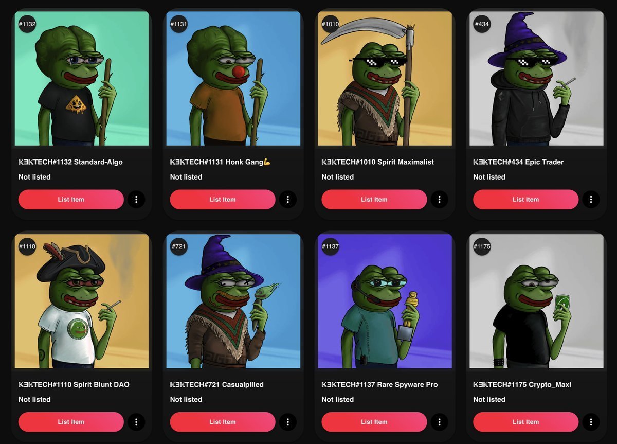 LifeNodes - a $Based NFT Collection - ๐น/acc (@basedlifenodes) on Twitter photo I got 8 <a href="/KektechNFT/">๐ฦ๐ไธ
แตๅ๐
ท๐ธ</a> on secondary market (mint is live btw) for LifeNodes rewards, keeping ID 721 for myself; the other 7 will be distributed.
If you follow our updates, we have a large collection of Kektech pieces to give away. I got 8 <a href="/KektechNFT/">๐ฦ๐ไธ
แตๅ๐
ท๐ธ</a> on secondary market (mint is live btw) for LifeNodes rewards, keeping ID 721 for myself; the other 7 will be distributed.
If you follow our updates, we have a large collection of Kektech pieces to give away.