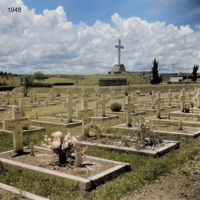 Ereveld Semarang in 1948 het huidige ereveld Candi.