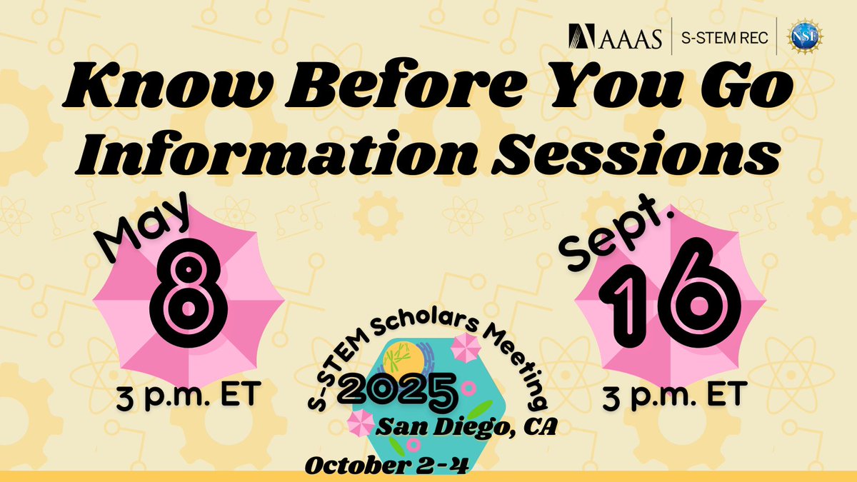 Register and join us today at 3 p.m. ET for our first #SSTEM2025 Know Before You Go Information Session: aaas.zoom.us/meeting/regist…