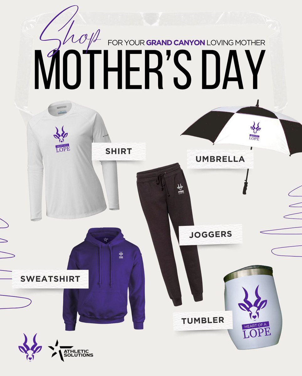 This Mother’s Day, skip the flowers and surprise Mom with something she’ll really love — fresh GCU Lopes gear! 🛍️

Shop the latest from the HOAL shop and treat the ultimate Lopes fan to something as bold as her game day spirit 🎉

SHOP 🔗 gculopes.athsolutions.shop