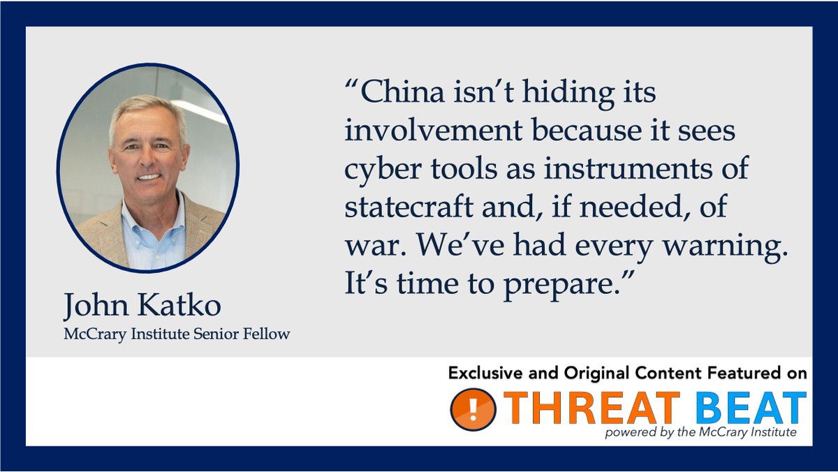 Exclusively on #ThreatBeat, a piece from McCrary Senior Fellow and former Congressman John Katko about the urgency to get ahead of the next Typhoon. Threat Beat is your one-stop-shop news site for cybersecurity and national security news and analysis. threatbeat.com/weve-seen-what…