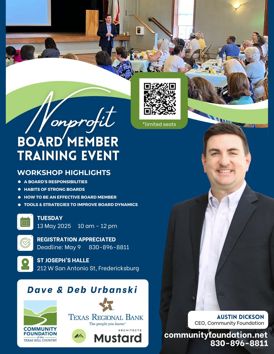 Deadline to register is TOMORROW! FREE Nonprofit Board Training Event - Tuesday, May 13 - mailchi.mp/f058411aa749/f…