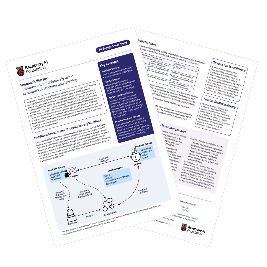 What does outstanding computing education look like in the age of #AI? 🤔

We've just released a new series of Pedagogy Quick Reads exploring this question. 

These short guides offer practical insights and new strategies for your classroom practice.

👉 rpf.io/blog-pedagogy-…