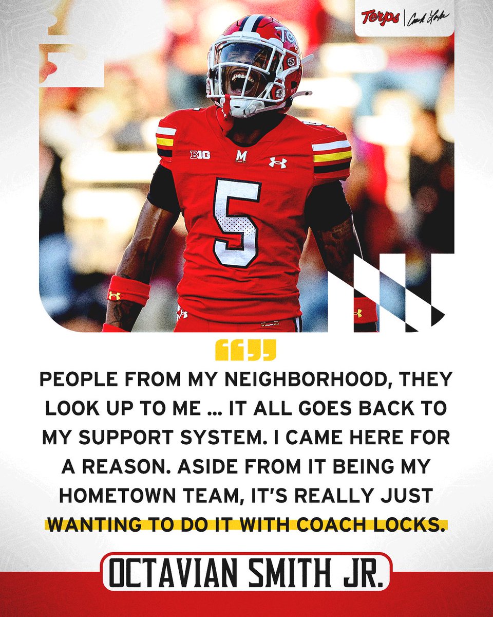 Maryland Football (@terpsfootball) on Twitter photo π πππ¦π π‘ππ«π ππ¨π« π π«πππ¬π¨π§.
<a href="/octaviansmithjr/">Octavian Smith Jr.</a> on staying home, leaning on his support system, and playing for <a href="/CoachLocks/">Michael Locksley</a>
ποΈ go.umd.edu/1yt2 π πππ¦π π‘ππ«π ππ¨π« π π«πππ¬π¨π§.
<a href="/octaviansmithjr/">Octavian Smith Jr.</a> on staying home, leaning on his support system, and playing for <a href="/CoachLocks/">Michael Locksley</a>
ποΈ go.umd.edu/1yt2