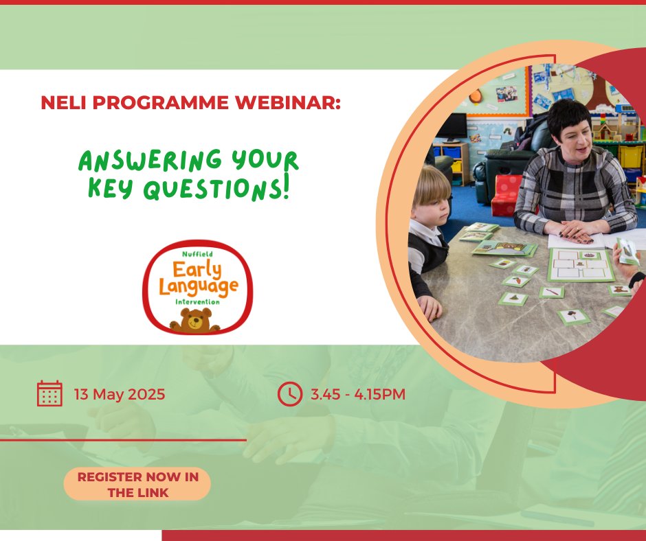 It's still not too late to register! Join us next week as we answer some of the key questions you’ve raised about delivering NELI.  

Register here - ow.ly/ej0j50Vu1fm