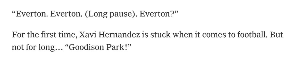 Very "chatting to a taxi driver on holiday and finding out which team they support" from Xavi here
nytimes.com/athletic/63403…