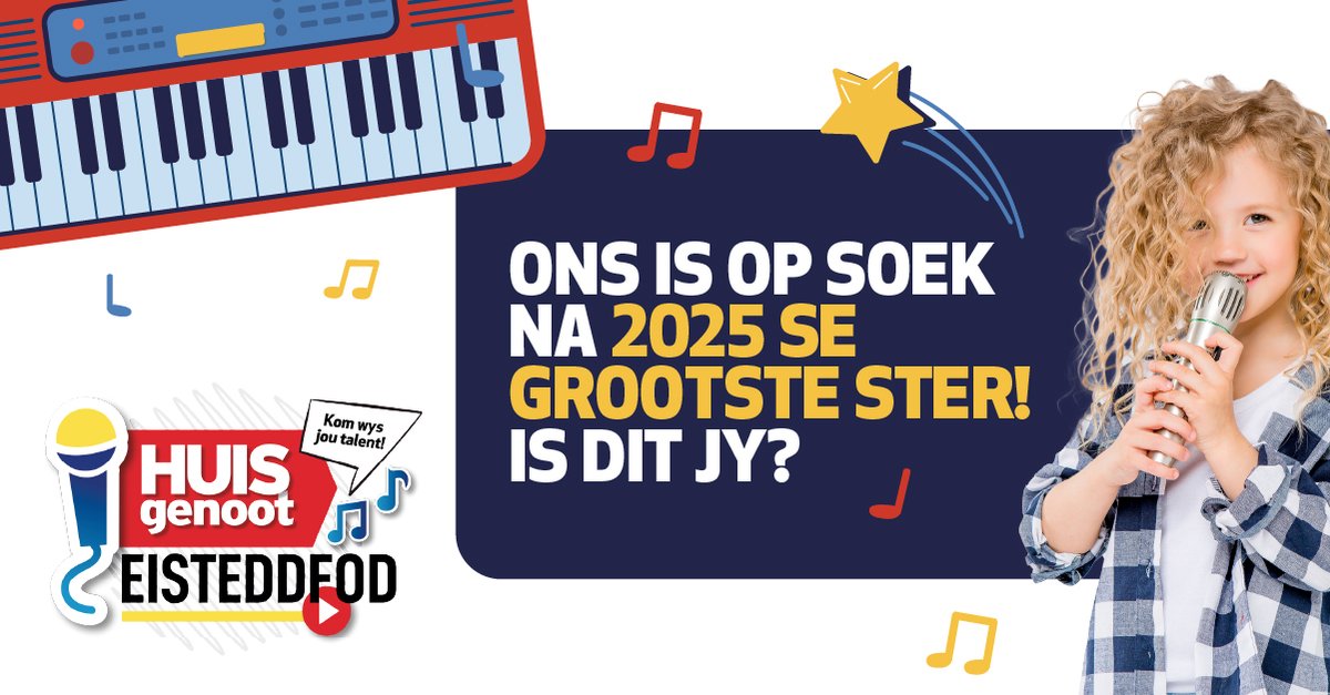 Dit is weer tyd vir Huisgenoot Eisteddfod! Neem deel aan dié opwindende nasionale kompetisie. brnw.ch/21wSuW5