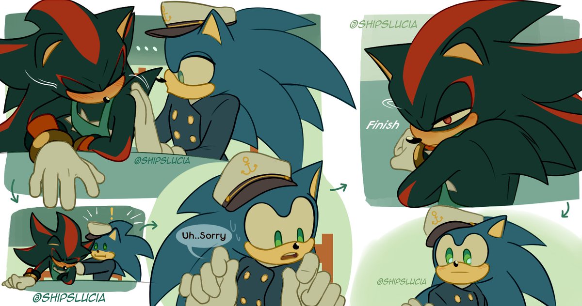 With my need to project my behaviors onto the characters😅, this time I put Sonic massaging whoever is next to him for motor restlessness. 

Dissociate (1/ +Extra↓) #sonadow #Shadonic