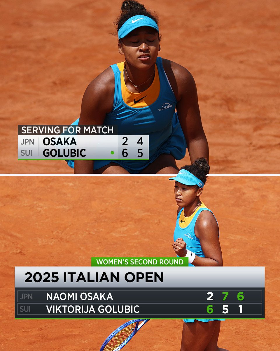 da_muguruza's tweet image. I speak for everyone when I say Naomi Osaka is top 10 player when she's fit. Absolutely unplayable in last set
@InteBNLdItalia