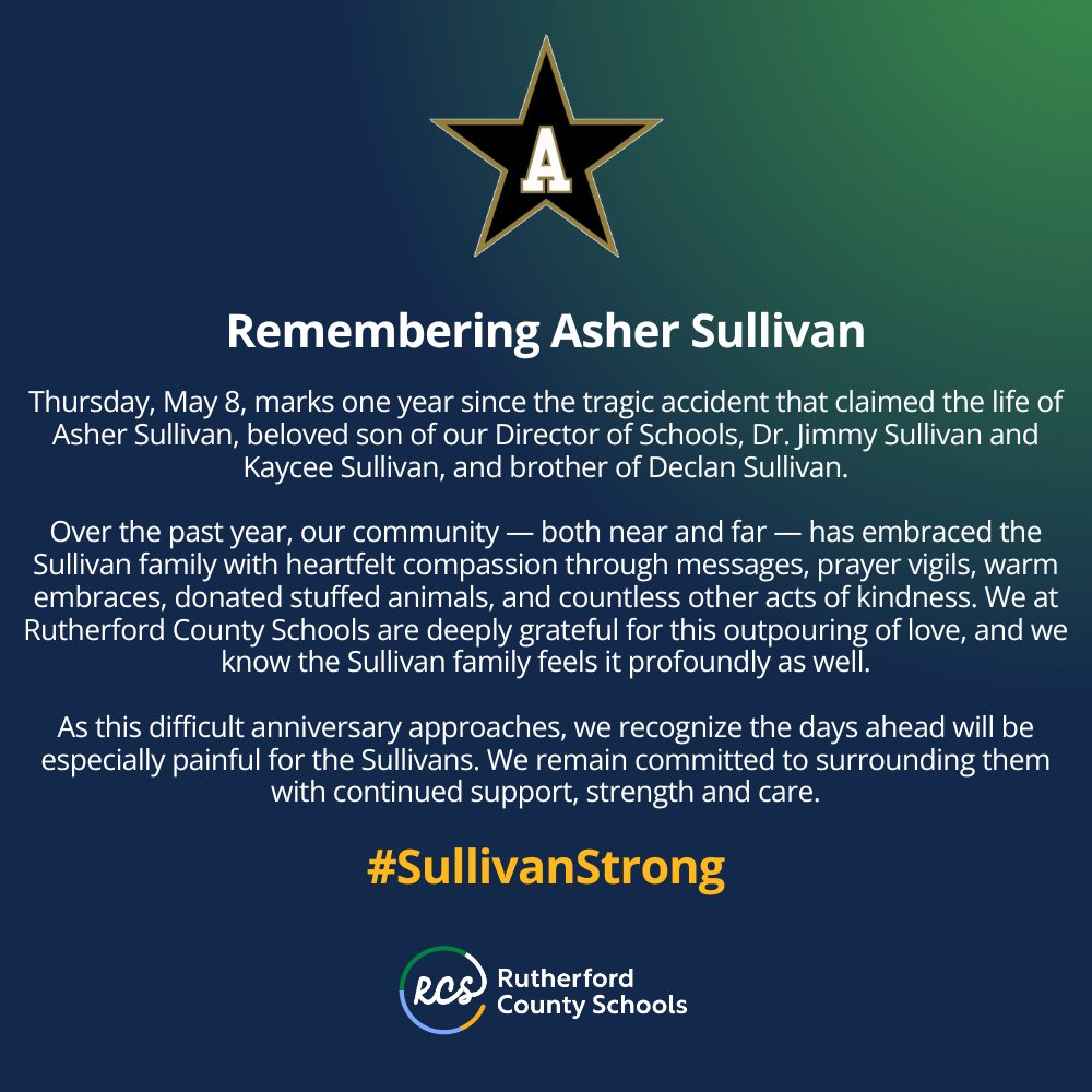 #SullivanStrong.  We will always remember you, Asher.