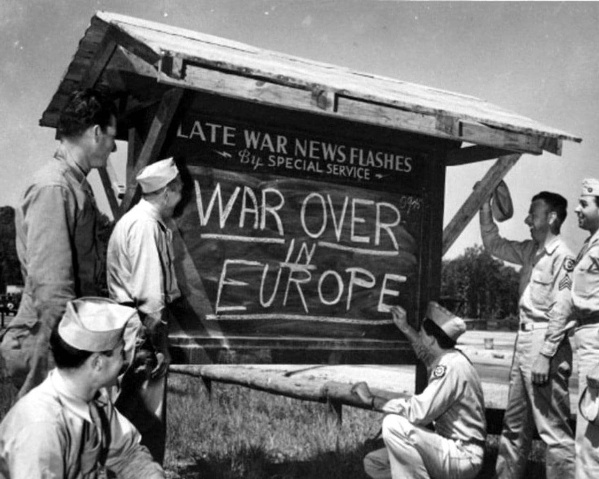 80 years ago today! VE Day! 🇺🇸 🇺🇸 🇺🇸 
Germany’s unconditional surrender marks the end of #WWII combat in Europe.

Grateful for all the heroes - the ordinary men &amp; women who did such extraordinary things - who sacrificed so much to make that moment happen. Never forget! #VEday