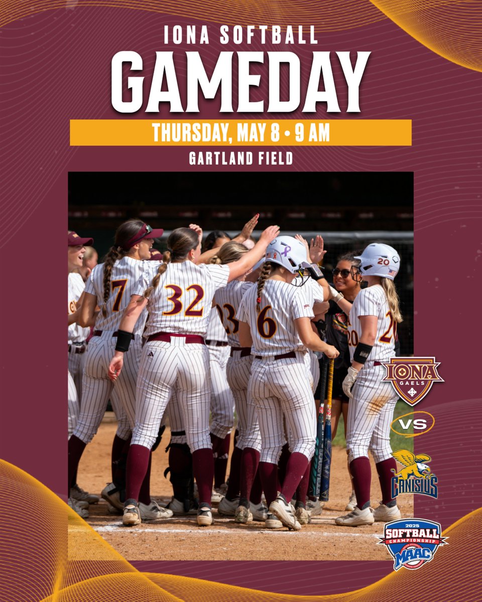 Iona Softball (@ionasoftball) on Twitter photo ๐ฎ๐จ๐ด๐ฌ๐ซ๐จ๐: Rise and shine for morning postseason action! โ๏ธ๐ฅ
The Gaels have a showdown against Canisius in the MAAC Championship elimination game!
๐: No. 5 Canisius
๐: Poughkeepsie, NY
๐๏ธ: Gartland Field
โฐ: 9 a.m.
๐: ionagaels.com/livestats
๐บ: <a href="/ESPNPlus/">ESPN+</a>
#GaelNation ๐ฎ๐จ๐ด๐ฌ๐ซ๐จ๐: Rise and shine for morning postseason action! โ๏ธ๐ฅ
The Gaels have a showdown against Canisius in the MAAC Championship elimination game!
๐: No. 5 Canisius
๐: Poughkeepsie, NY
๐๏ธ: Gartland Field
โฐ: 9 a.m.
๐: ionagaels.com/livestats
๐บ: <a href="/ESPNPlus/">ESPN+</a>
#GaelNation