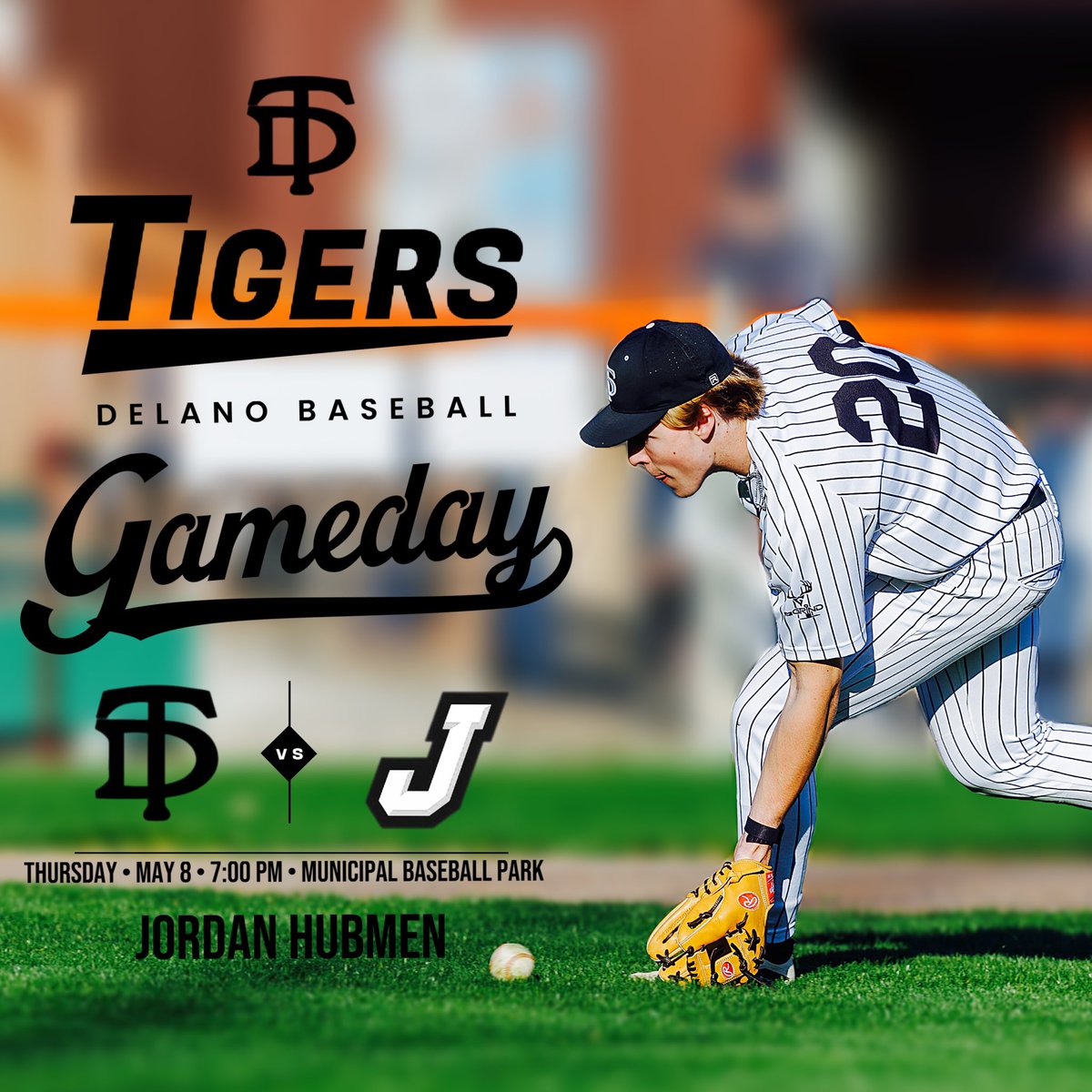 It’s all happening TONIGHT at the Muni:
⚾️ Tigers vs. Jordan – 7 PM
👕 Free Tiger Baseball Shirt giveaway
👏 Honoring former coaches Paulson &amp; Olson. Bring the noise, Delano!! #GoTigers