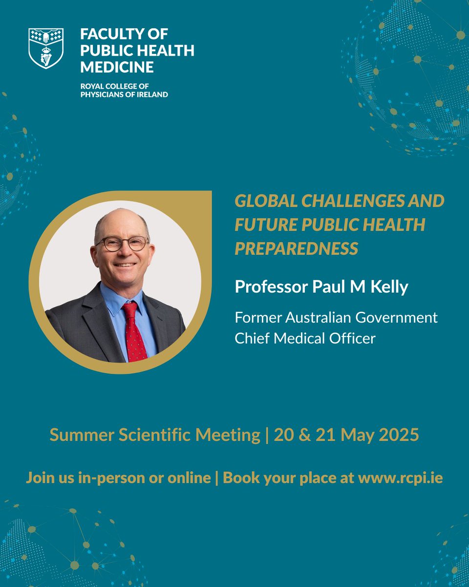 📢 We are thrilled to announce that Professor Paul M Kelly, Former Australian Government Chief Medical Officer, will be a keynote speaker at the upcoming RCPI Faculty of Public Health Medicine Summer Scientific Meeting.

🔗Register your place: web-eur.cvent.com/event/2b49553f…